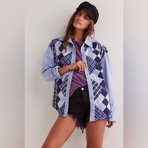 We The Free Argyle Plaid Shirt NWT Size M